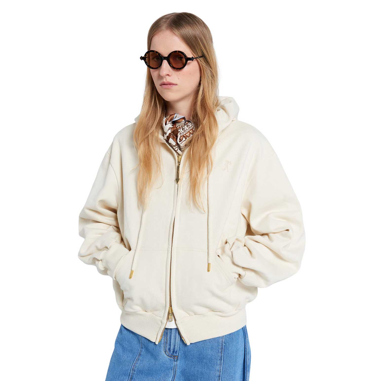 Karen Walker Rocking Horse Cropped Oversized Hoodie